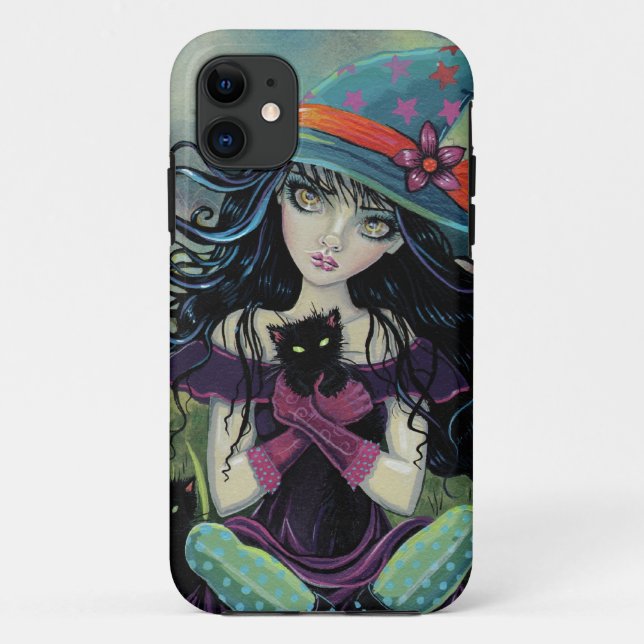 Kitten Witch Halloween Fantasy Art iPhone 5 Case (Back)