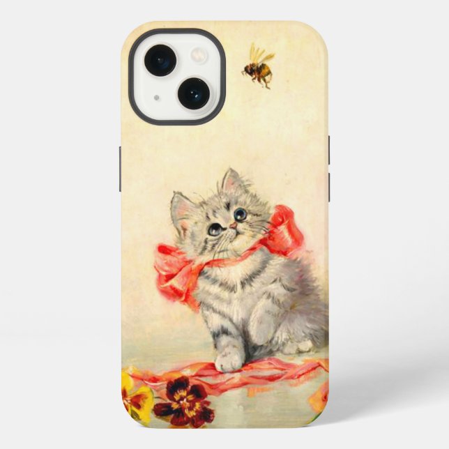 Kitten with a Red Ribbon Iphone Case (Back)