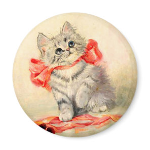 Kitten with a Red Ribbon Magnet