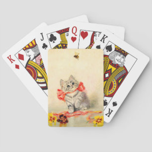 Kitten with a Red Ribbon Poker Cards