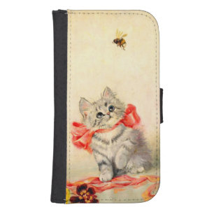 Kitten with a Red Ribbon Galaxy S4 Wallet Case