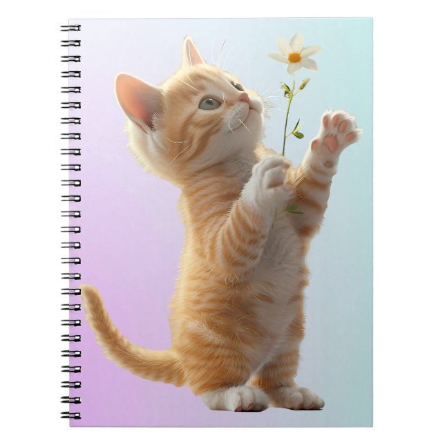 Kitten with flower notebook (Front)