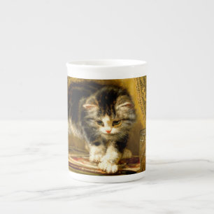 Kitten with Paint and Brushes Bone China Mug