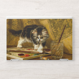Kitten with Paint and Brushes HP Laptop Skin
