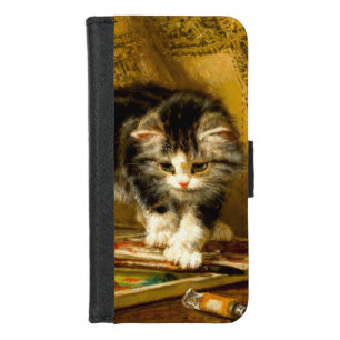 Kitten with Paint and Brushes iPhone 8/7 Wallet Case