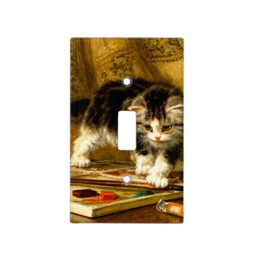 Kitten with Paint and Brushes Light Switch Cover