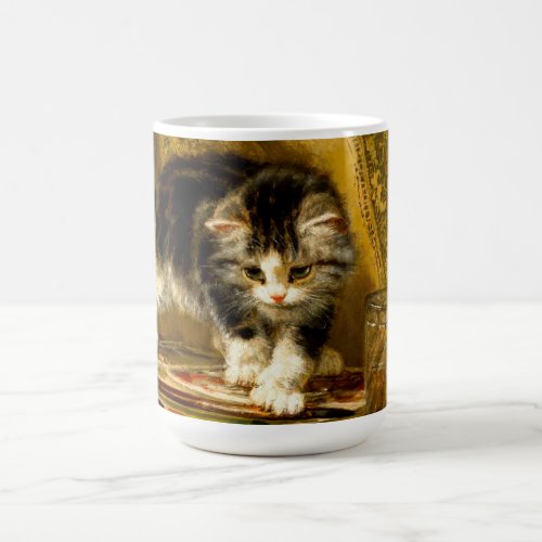 Kitten with Paint and Brushes Magic Mug