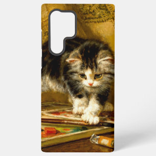 Kitten with Paint and Brushes Samsung Galaxy S22 Ultra Case
