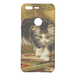 Kitten with Paint and Brushes Uncommon Google Pixel Case