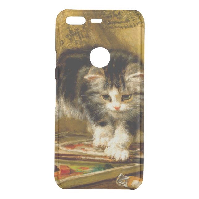 Kitten with Paint and Brushes Uncommon Google Pixel Case (Back)