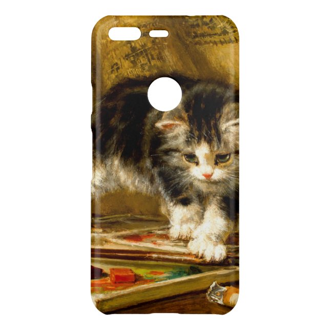 Kitten with Paint and Brushes Uncommon Google Pixel Case (Back)