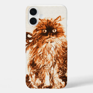 KITTEN WITH ROSES ,Brown and White iPhone 16 Plus Case