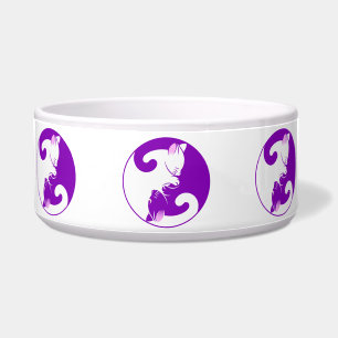 kitten yin yang cat food bowl