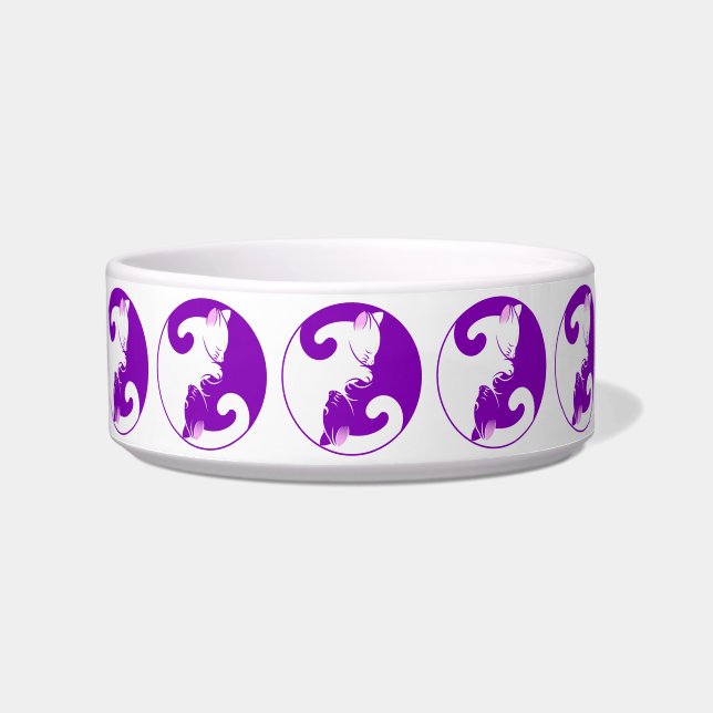 kitten yin yang cat food bowl (Front)