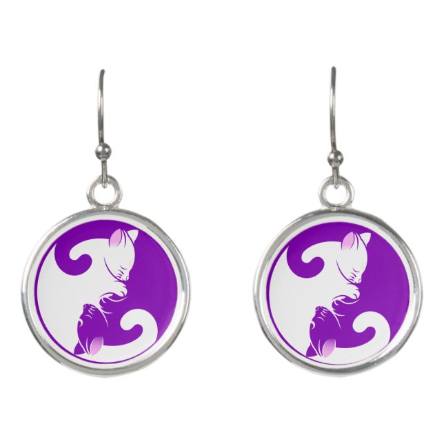 kitten yin yang earrings (Front)