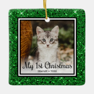 Kitten's 1st Christmas Ceramic Ornament