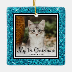 Kitten's 1st Christmas Ceramic Ornament