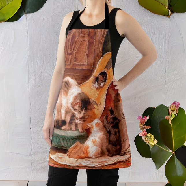 Kittens and Guitar - The Musicians Vintage Art Apron (Creator Uploaded)