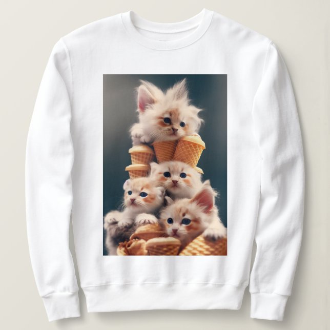 Kittens and ice cream sweatshirt (Design Front)