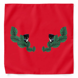 Kittens and Leaves (customizable) Bandana
