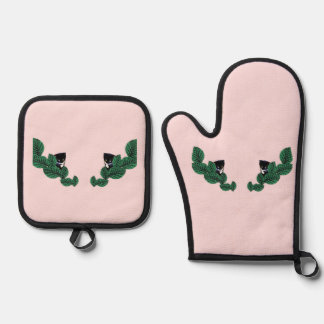Kittens and Leaves Oven Mitt & Pot Holder Set