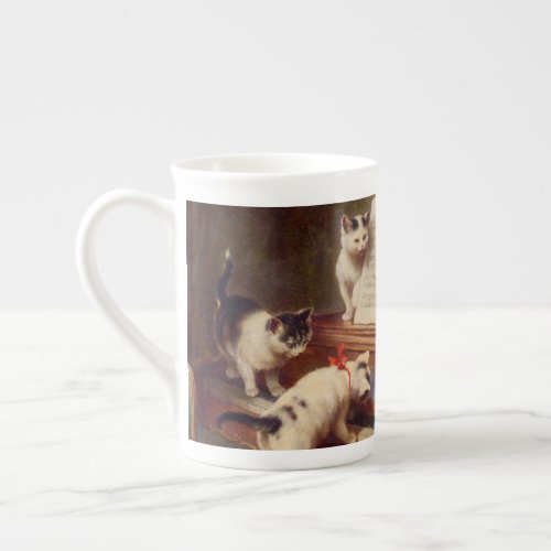 Kittens and Piano Bone China Mug