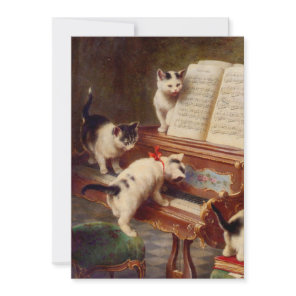 Kittens and Piano Invitation