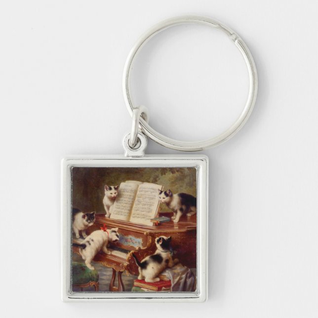 Kittens and Piano Keychain (Front)