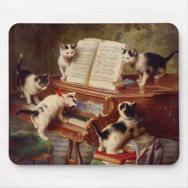 Kittens and Piano Mouse Pad (Front)