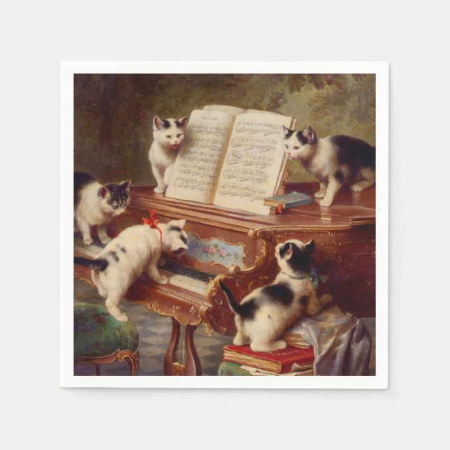 Kittens and Piano Napkins (Front)