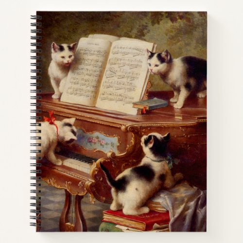 Kittens and Piano Notebook