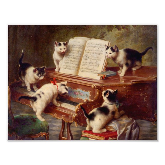 Kittens and Piano Photo Print (Front)