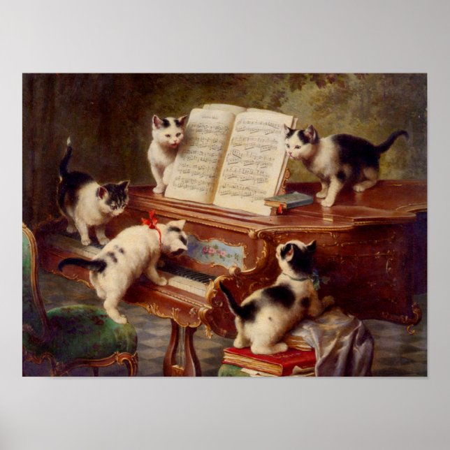 Kittens and Piano Poster (Front)