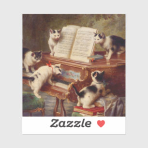 Kittens and Piano Sticker