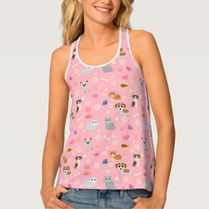 Kittens and Puppies - Pastel Pink Tank Top