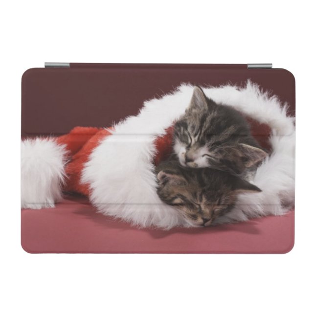 Kittens asleep together in Christmas hat iPad Mini Cover (Horizontal)