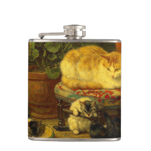Kittens at Play Flask