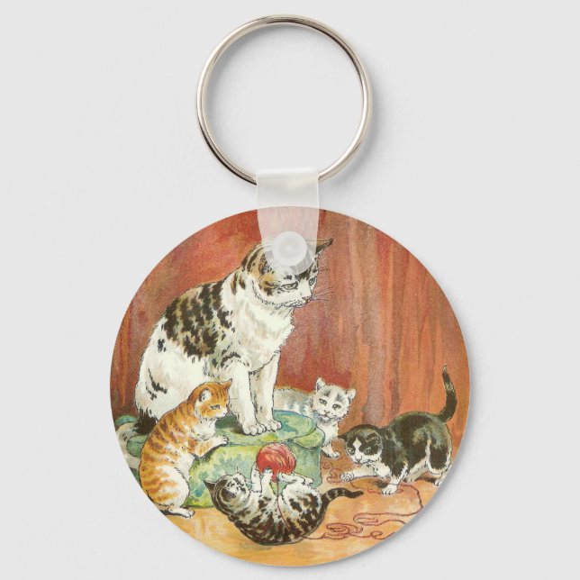 Kittens at play keychain (Front)