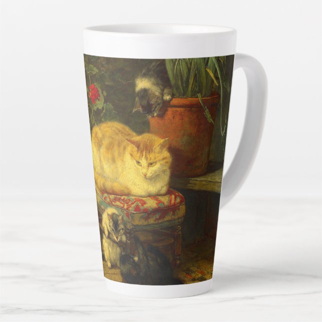 Kittens at Play Latte Mug (Right Angle)