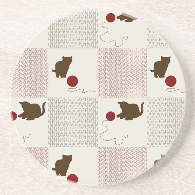 Kittens Backgrounds Sandstone Coaster (Front)