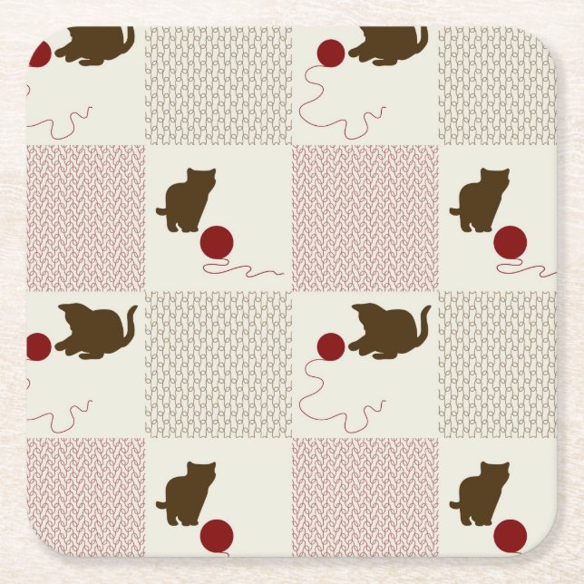 Kittens Backgrounds Square Paper Coaster (Front)