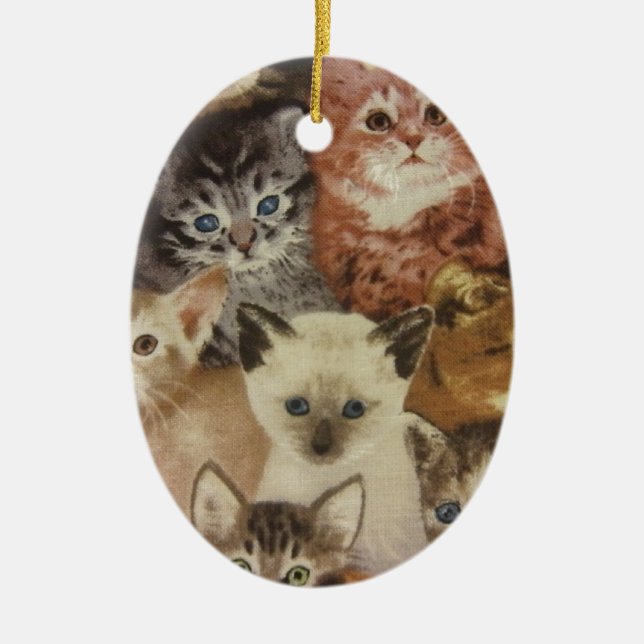 Kittens Ceramic Ornament (Front)