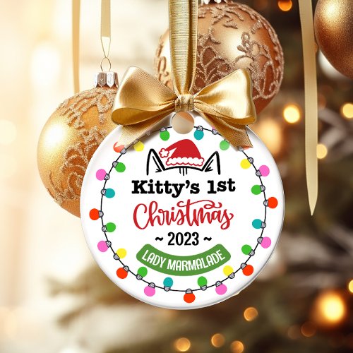 Kittens First Christmas Cats First Christmas Ceramic Ornament