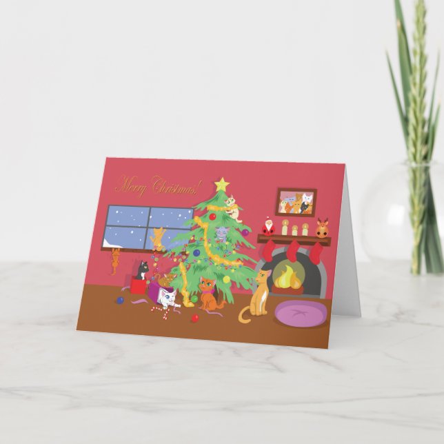 Kittens' First Christmas Holiday Card (Front)