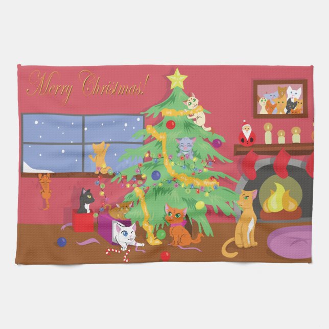 Kittens' First Christmas Towel (Horizontal)