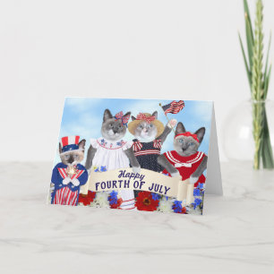 Kittens Fourth of July Greeting Card