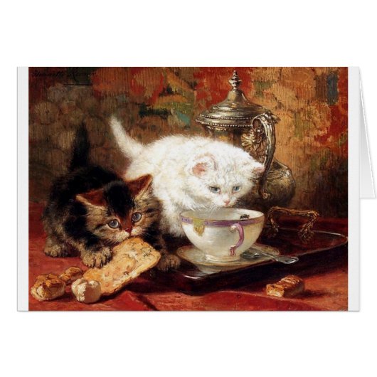 Kittens high tea party cards (Front Horizontal)