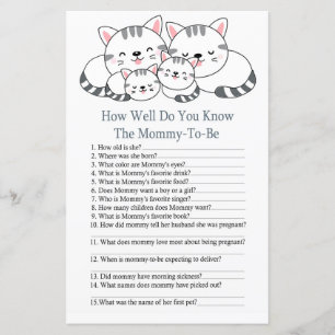 Kittens How well do you know baby shower game