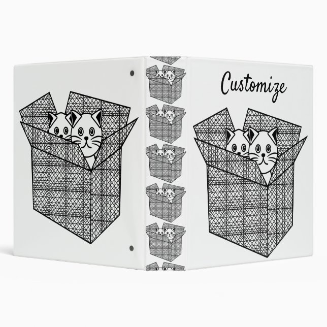Kittens in a Box Thunder_Cove 3 Ring Binder (Background)