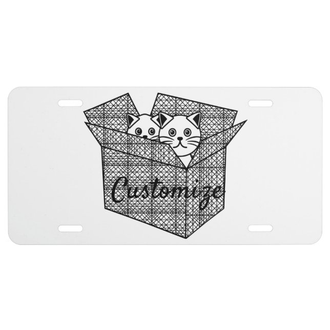 Kittens in a Box Thunder_Cove License Plate (Front)